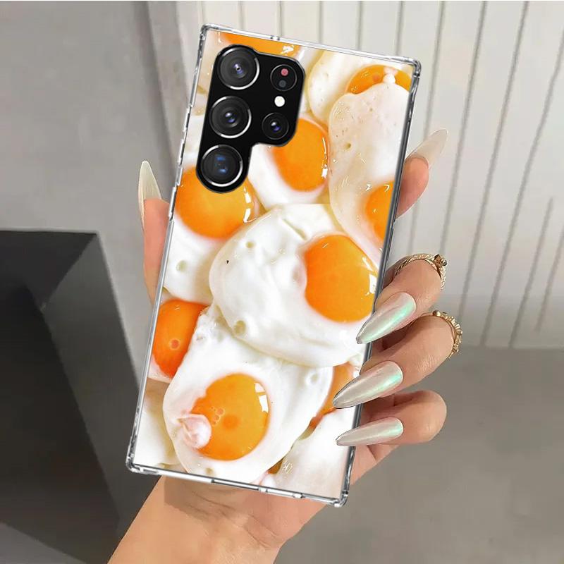 Food Fries Beer Cheese Sushi Cookie Phone Case for Samsung Galaxy S26 S24 S23 Ultra S25 Edge S22 S21 Plus S20 FE + Soft Print Sh