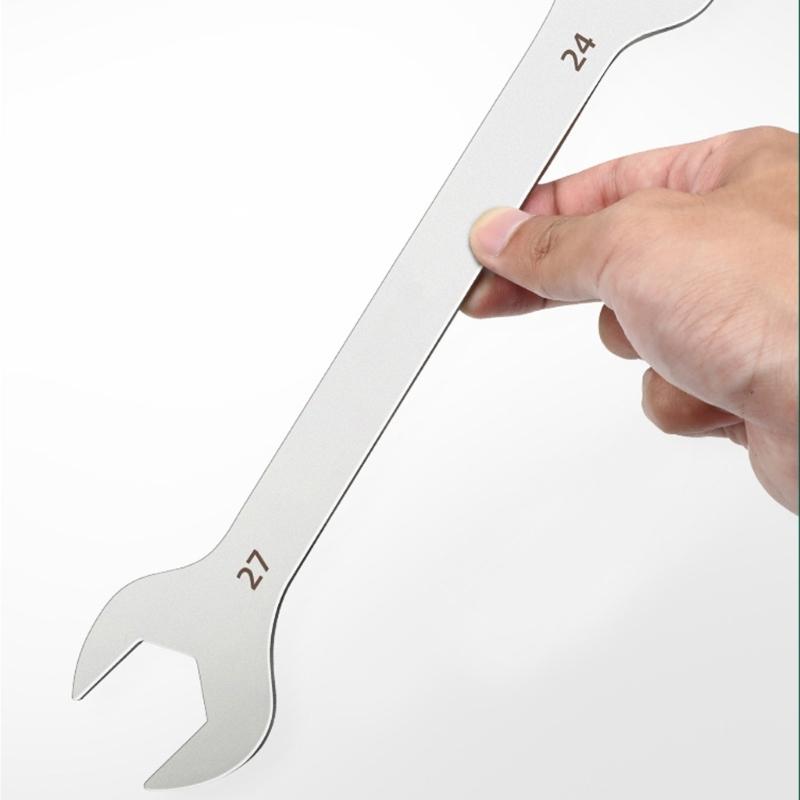 Double Headed Slim Wrench Open End Spanner High Strength Carbon Steel Repair Tool for Tight Space and Various Nut Size