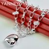 New 925 Sterling Silver 18 Inches Smooth Heart Necklace For Men Women Fashion Hip Hop Charm Gift Jewelry Wedding