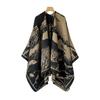 New Chinese Style Shawl With High-End Imitation Cashmere Double-Sided Knitted Shawl Cape Travel Warm Cape