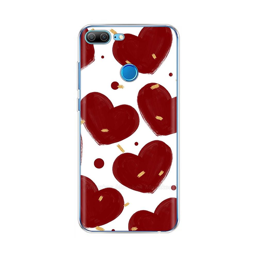 Phone Case For Honor 9 Lite Back Cover for Huawei Honor 9 Lite Cases Transparent Silicon TPU Protective Cats Flower Print Covers