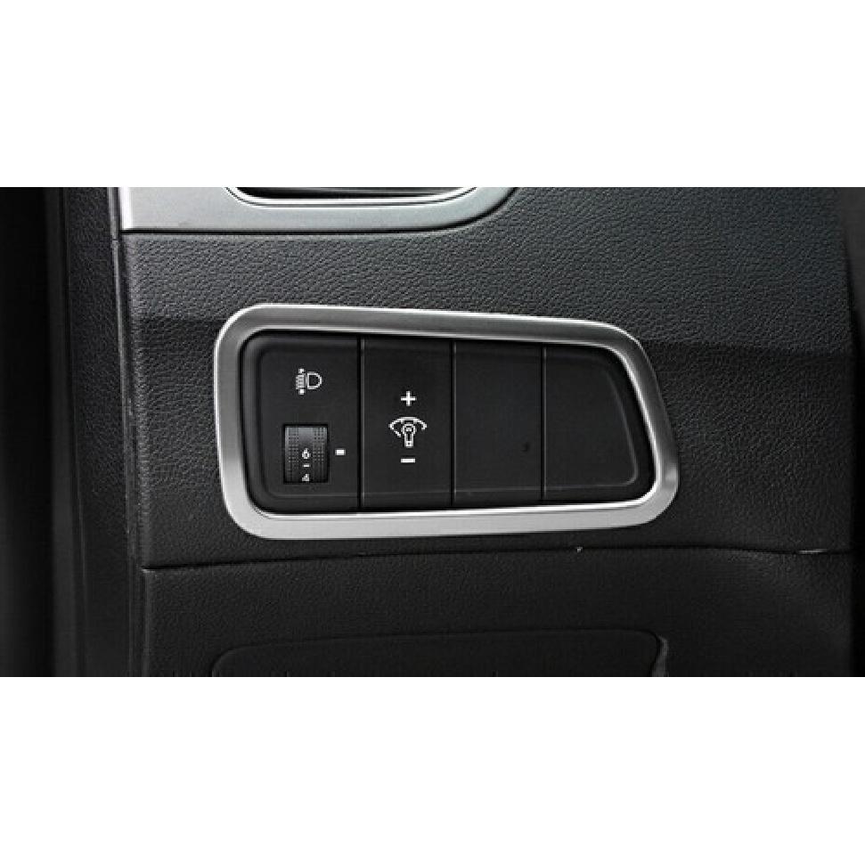 For Hyundai Elantra 2011-2016 Silver Steel Headlight Switch Control Button Trim