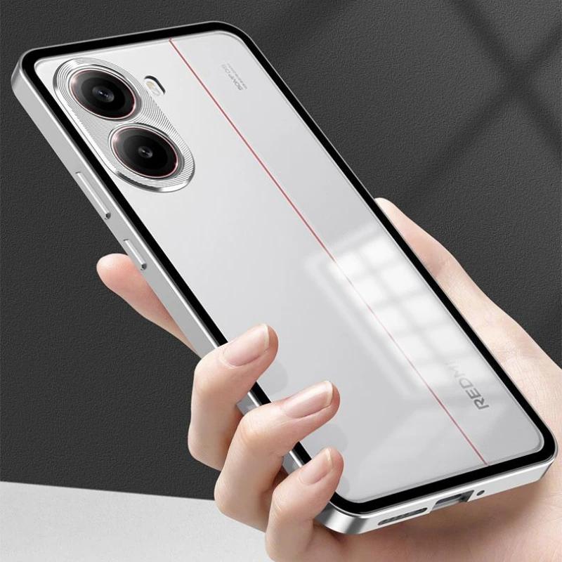 Coque antichoc pour POCO X7 Pro, cadre en alliage d'aluminium et métal, coque rigide en acrylique mat pour POCO X7 X7Pro