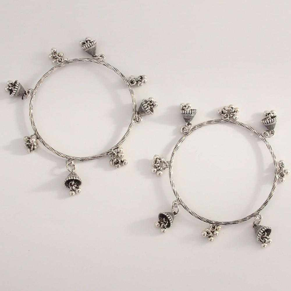 2pcs Elegant Bell Charm Bracelet Zinc Zinc Alloy Multi-Drop Ornament Bangle Bohemian Style  Bracelets  Couples