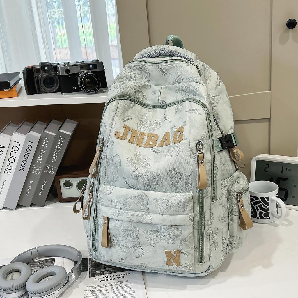 Schoolbag Burden Reduction School Bag Boys High School Students Large Capacity Backpack Junior High School Girls Printed College Students Leisure