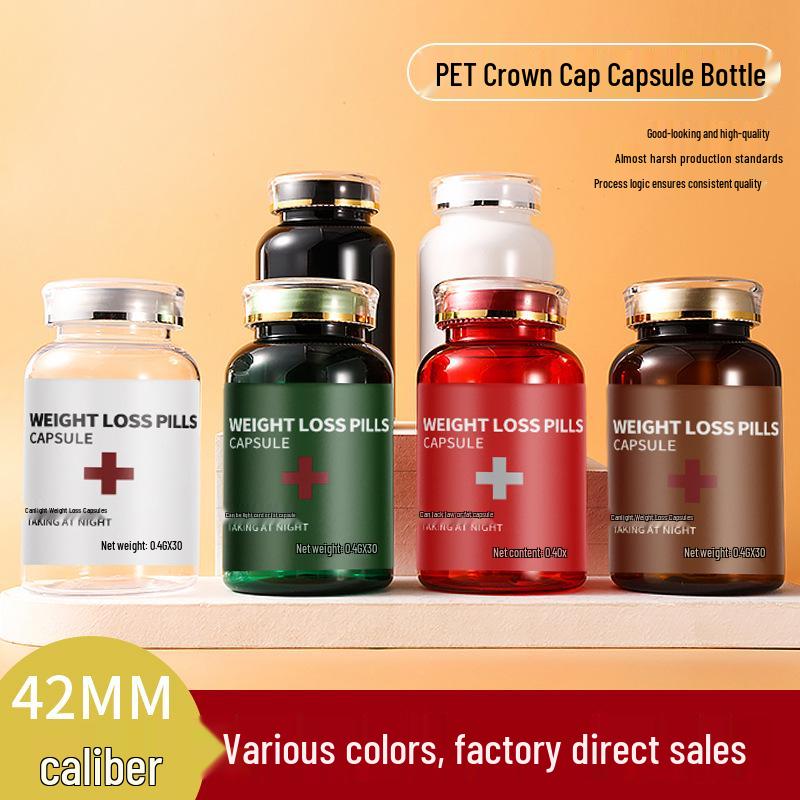 250ml PET Medicine Bottle with Crown Cap for Tablets, Candy, and Powder Storage