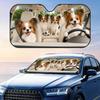 Papillon Soccer Cute Fan Sun Visor Car Front Windshield Sun Shade Foldable Reflective UV Protection Heat Insulation Cover