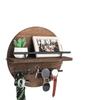 Round Wood Key & Sunglasses Wall Hook Rack for Home Entrance