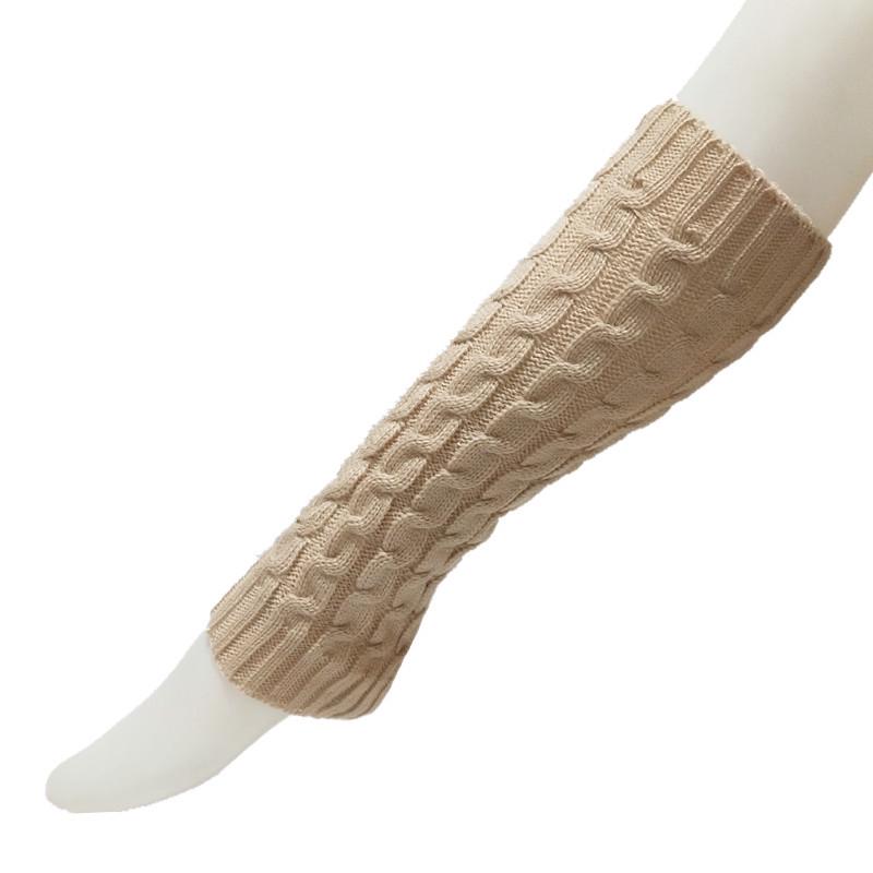 Stokta 40cm Kore Tarzı Kablo Örgü Tozluklar - Sonbahar/Kış Düz Renk Yün Çoraplar.