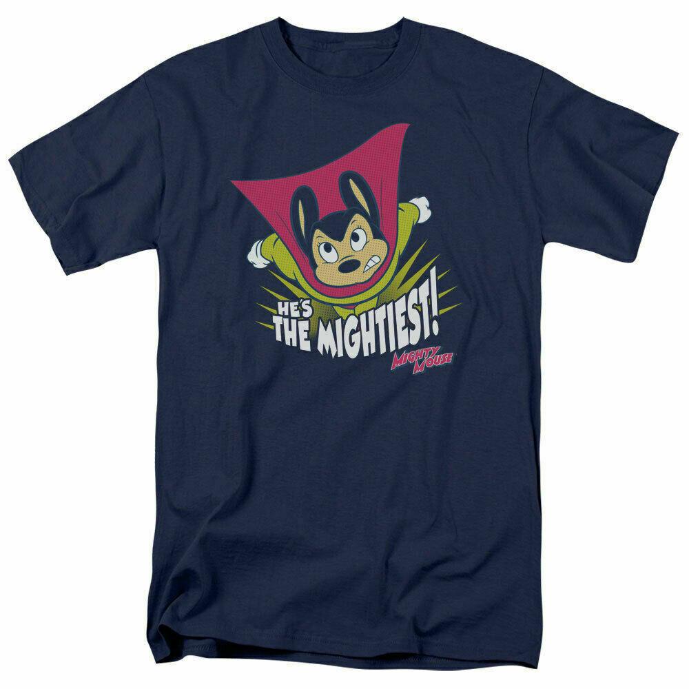 Mighty Mouse The Mightiest T Shirt Mens Licensed Cartoon Merchandise Navy M