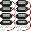 Mudder 8 Packs 12V 6 LED License Plate Light Waterproof License Plate Lamp Taillight For Truck SUV Trailer RV Trucks And Boats License Tags