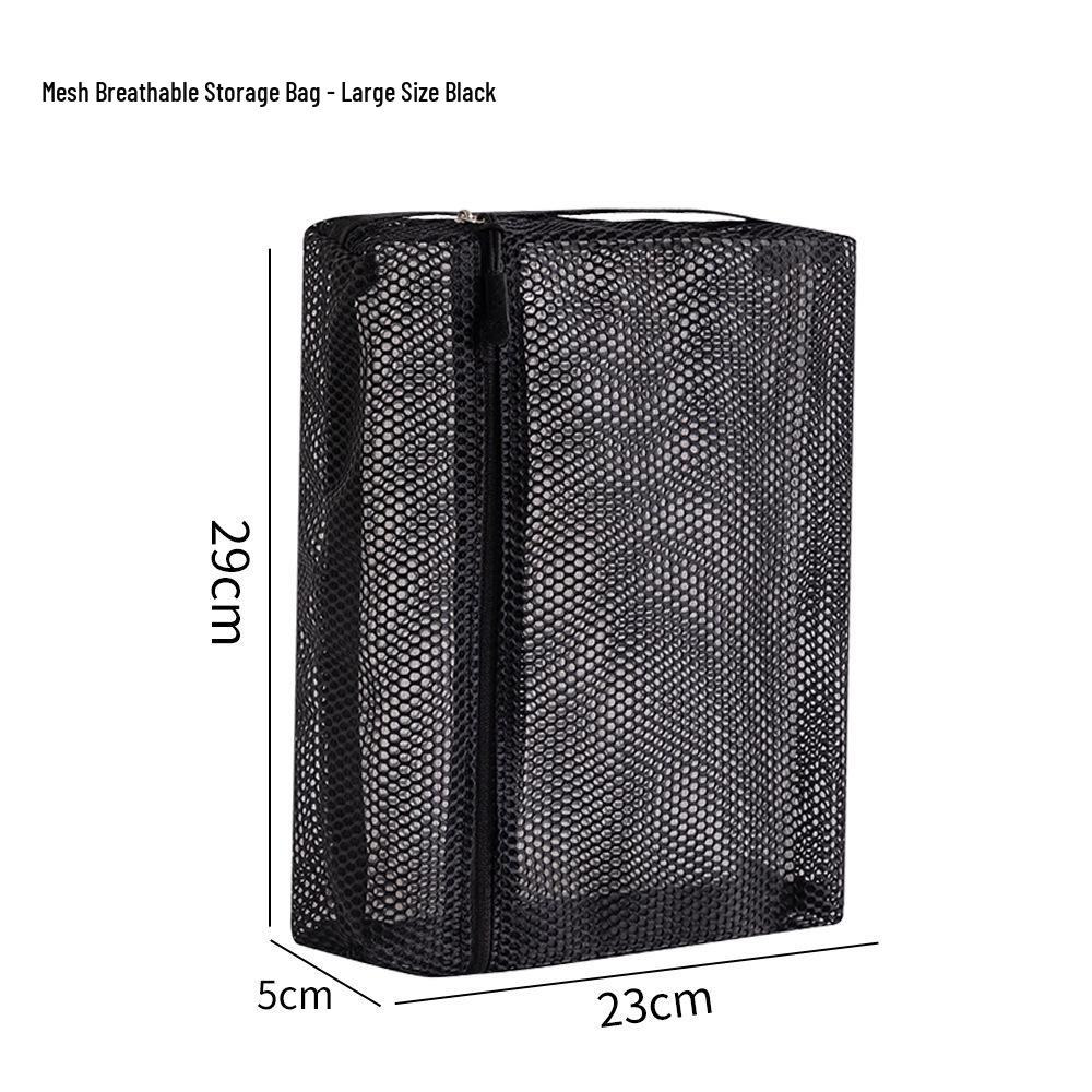 Mesh Transparent Travel Storage Bag Set for Cosmetics & Toiletries - Foldable Organizer
