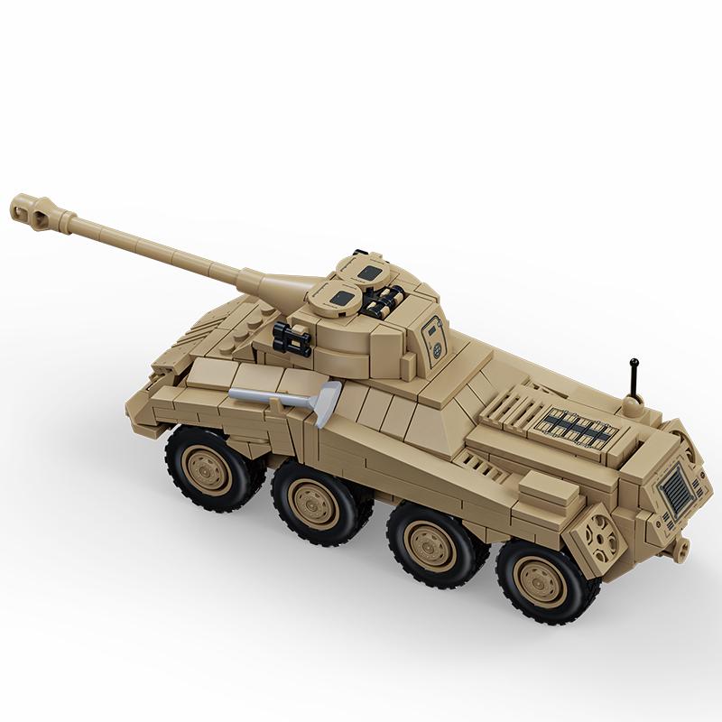 WK2 Militär Armee Soldaten Zweiter Weltkrieg Sd.Kfz.234 Schweres gepanzertes Fahrzeug Modellbau Bausteine Ziegel MOC Kinderspielzeug zum Selberbauen