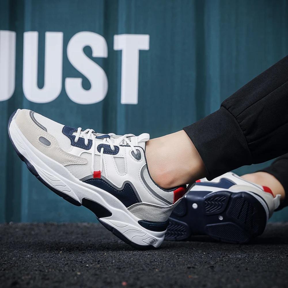 Pánské módní sportovní ležérní boty prodyšné čtyři roční období s měkkou podrážkou pohodlné outdoorové běžecké boty studentské šněrovací tenisky