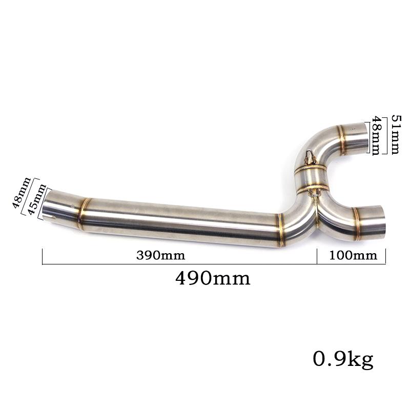 For Yamaha FZ6 FZ6N FZ6S Exhaust System Middle Link Pipe Escape Connecting Tube Slip On 51mm Muffler Tips Modified Motorcycle