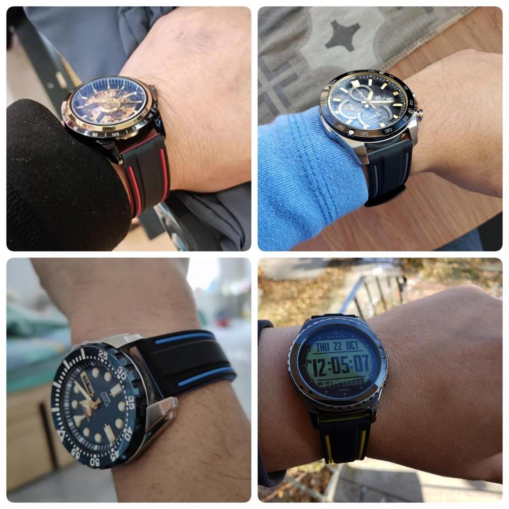 Jumpsunfun 20mm Rubber Watch Band with Silicone Quick Sporty Replacement Black Release, Strap,