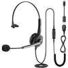Wantek Headset USB Type-C Single Ear Headphones with Wired Noise Canceling Microphone Suitable Fo...