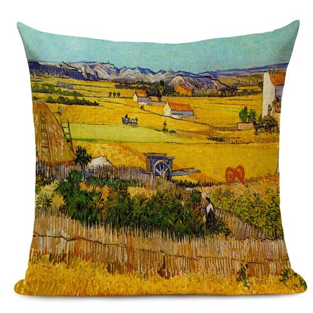 Van Gogh Oil Painting Art Decorative Cushion Cover Throw Pillow Case for Sofa, Car , and Office Decor 45x45CM Pillow Cover