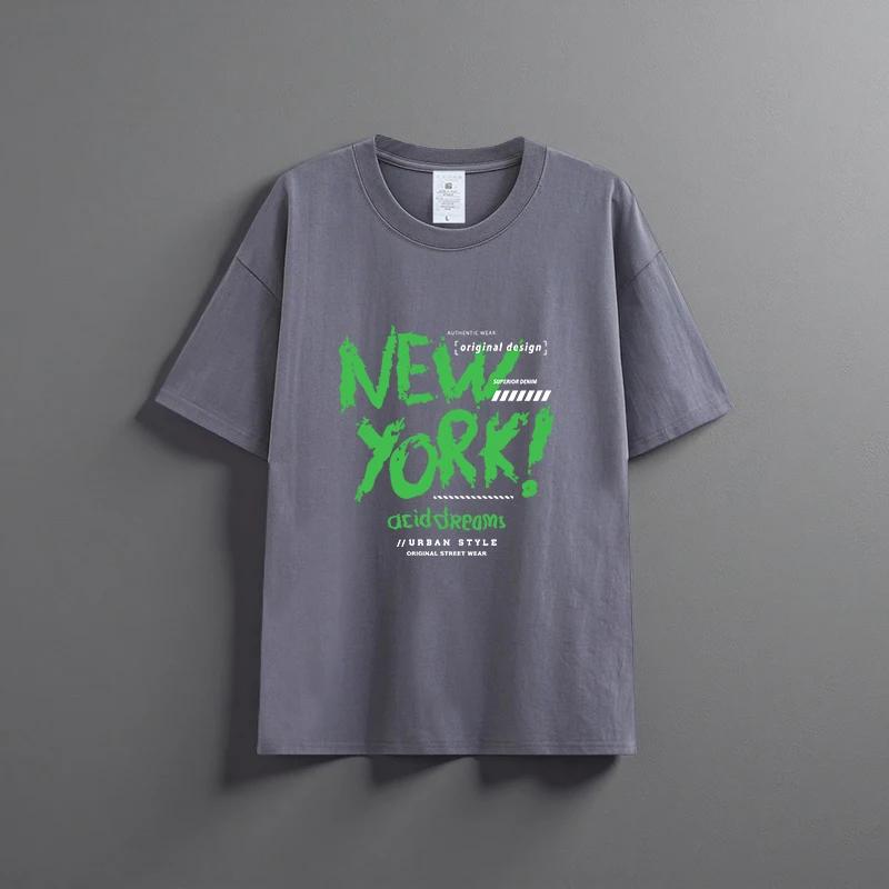 Letní nové unisex všestranné tričko z čisté bavlny módní ležérní top s kulatým výstřihem prodyšné volný střih potisk krátký rukáv