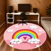 1pc rainbow cloud Round Chair mat office Area Rug - Non-Slip, Floor Mat for Office, Bedroom, and Indoor Decor p127280