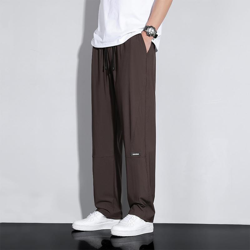Summer Men's High Elastic Sweatpants Large Size Gym Joggers Running Quick Drying Sports Pants Men Clothing
