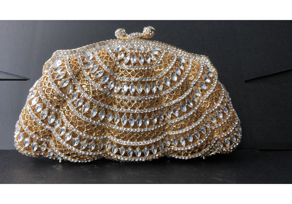 Mermaid handmade diamond-encrusted evening bag foreign trade empty metal hard box full of diamonds hand bag for women Stone Clut