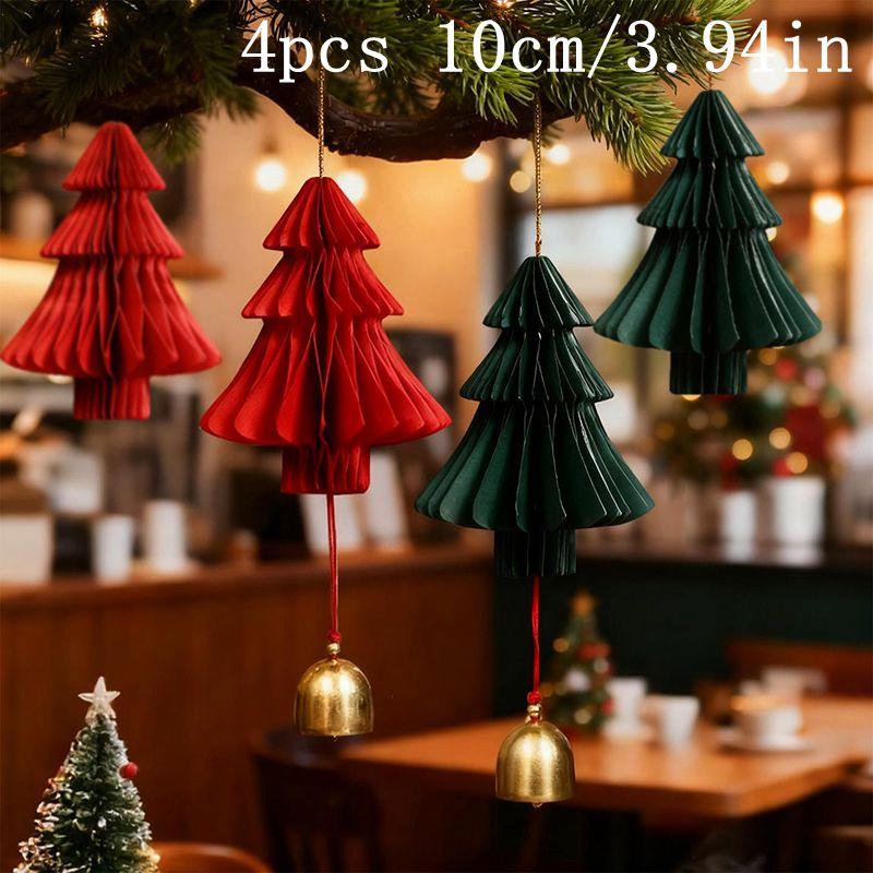 Christmas Honeycomb Ball Hanging Ornament 3D Paper Honeycomb Christmas Tree Ornament Party Favors Navidad Party Accessories