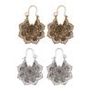1 Pair Vintage Bronze Earrings for Women, Multi-Layer Hollow Pattern Hook Earrings, Bohemian Ethnic Style Drop Earrings for Jewelry Gift