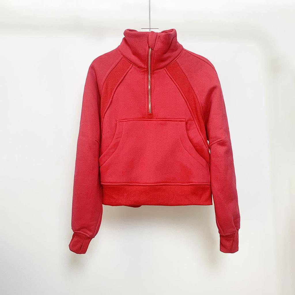 Sweter damski Lulu z półgolfem: Codzienny plus aksamitny pulower jesienno-zimowy z półzamkiem.