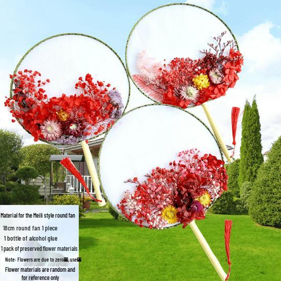 DIY Dried Flower Fan Kit: Ancient Style Preserved Flower Craft for Children - Ideal for Mother's Day and Team Building Activities