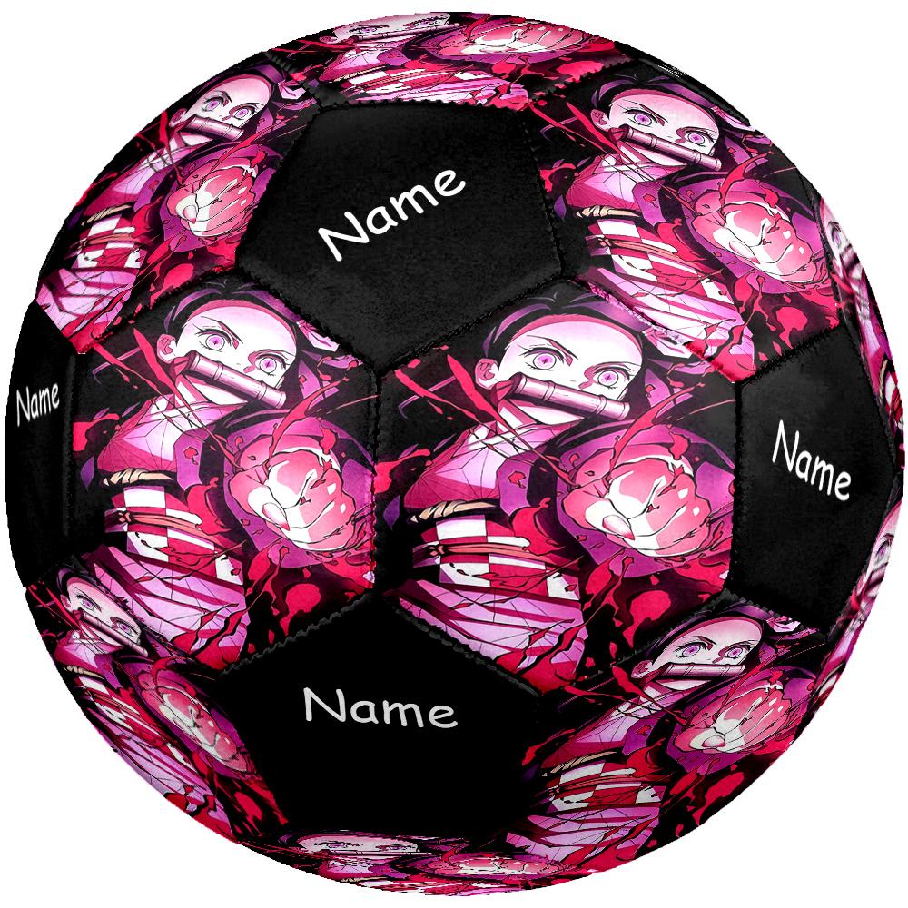 Custom Name Demon Slayer Theme Size 5 Soccer Ball, Suitable for Both Indoor and Outdoor Matches, a Gift Suitable for Everyone.