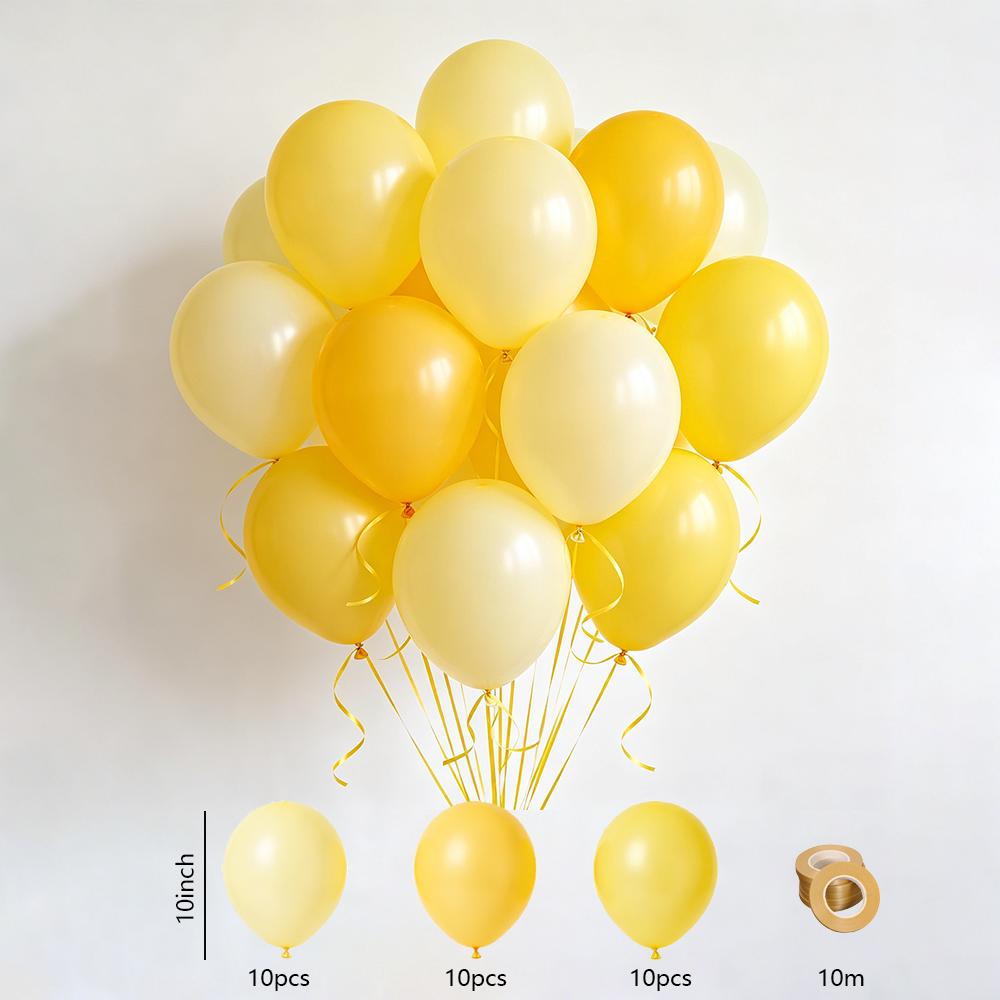 31/46/61Pcs Lemon Yellow Macaron Yellow Party Balloons Matte Yellow Latex Balloons for Girls Birthday Wedding Party Decorations 1set