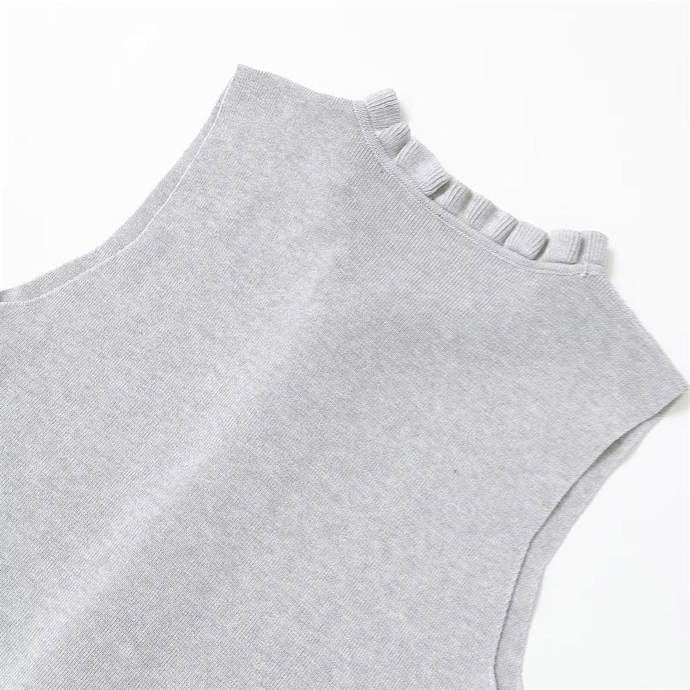 2025 Spring/Summer Women's Sleeveless Layered Knit Top - Simple, Versatile, Round Neck Design