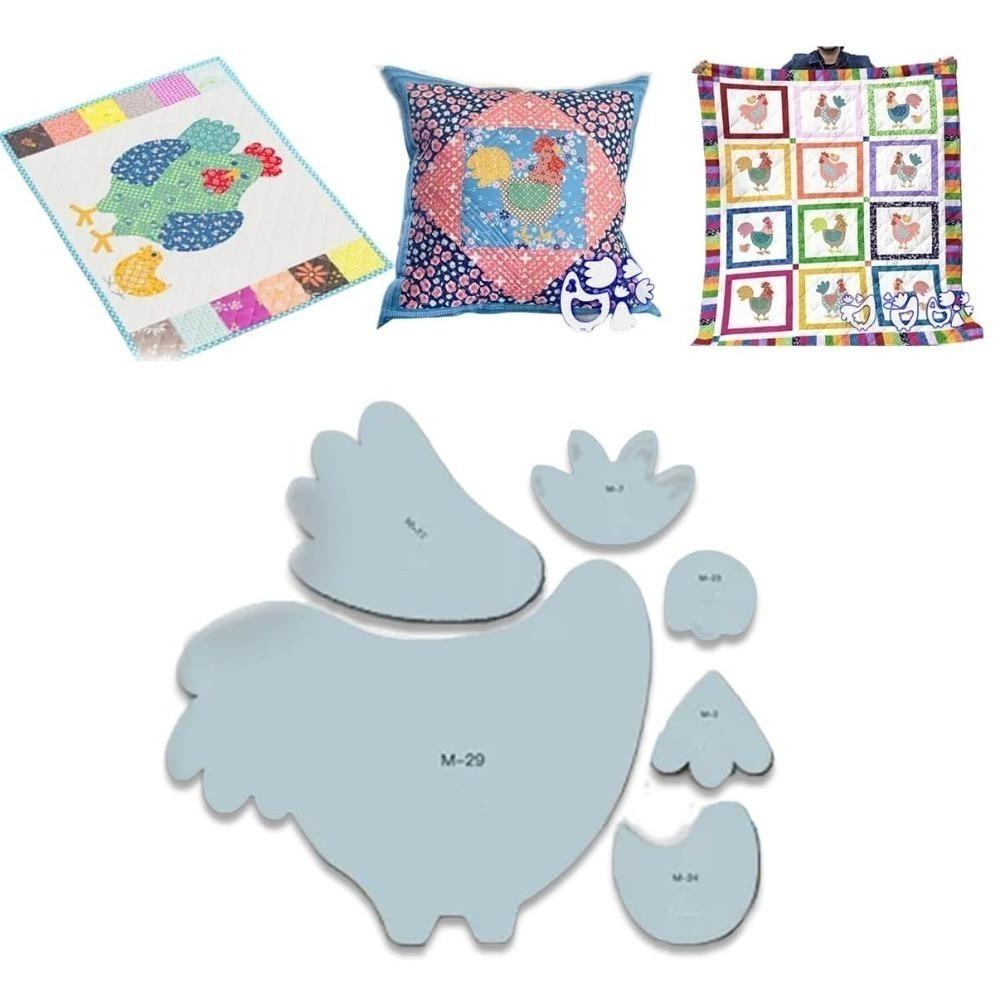 

DIY Chicken Patchwork Quilting Template Set Chicken Shape Durable Sewing Mold Patchwork Accessories Acrylic Templates for Sewing