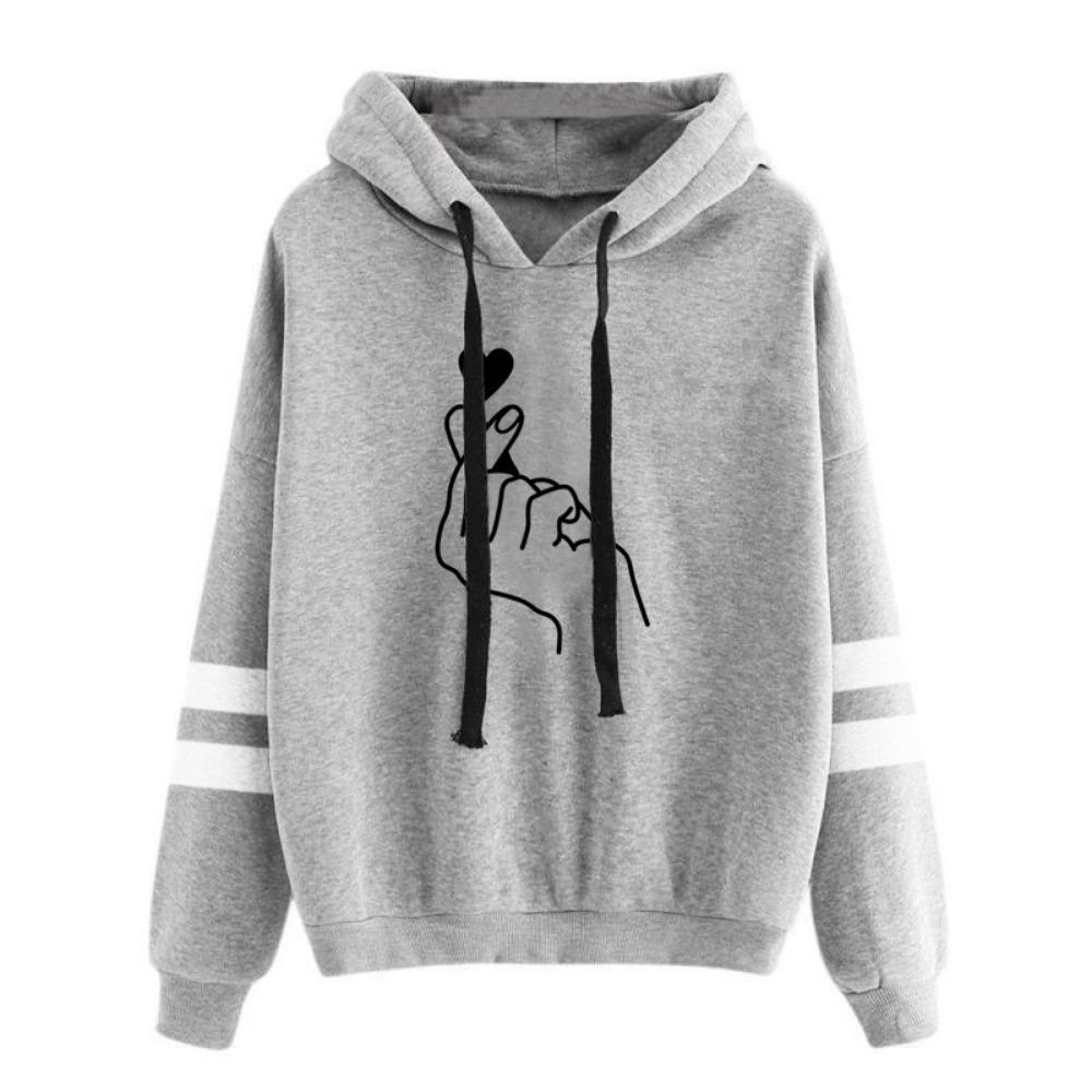 

Autumn and winter new offset printing letter pattern long-sleeved crew neck hooded European and American sweater M серый