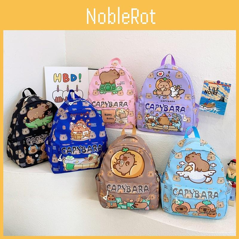 Adorable Print Capybara Children Backpack Spacious Lightweight For School Use