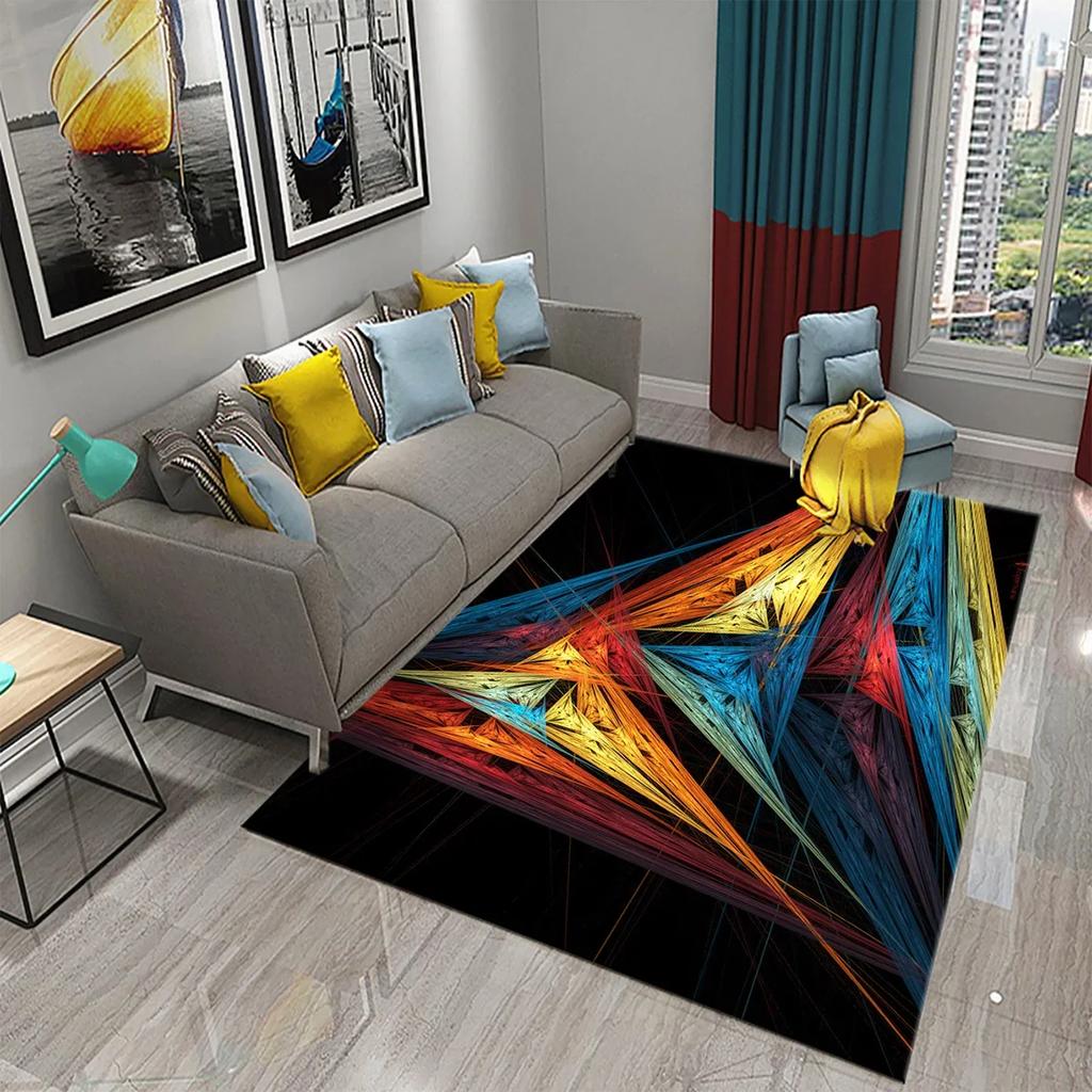 Colorful Surreal Abstract Psychedelic Art Carpet Non Slip Comfort Floor Carpet Home Decor Mat for Living Room Bedroom Area Rugs