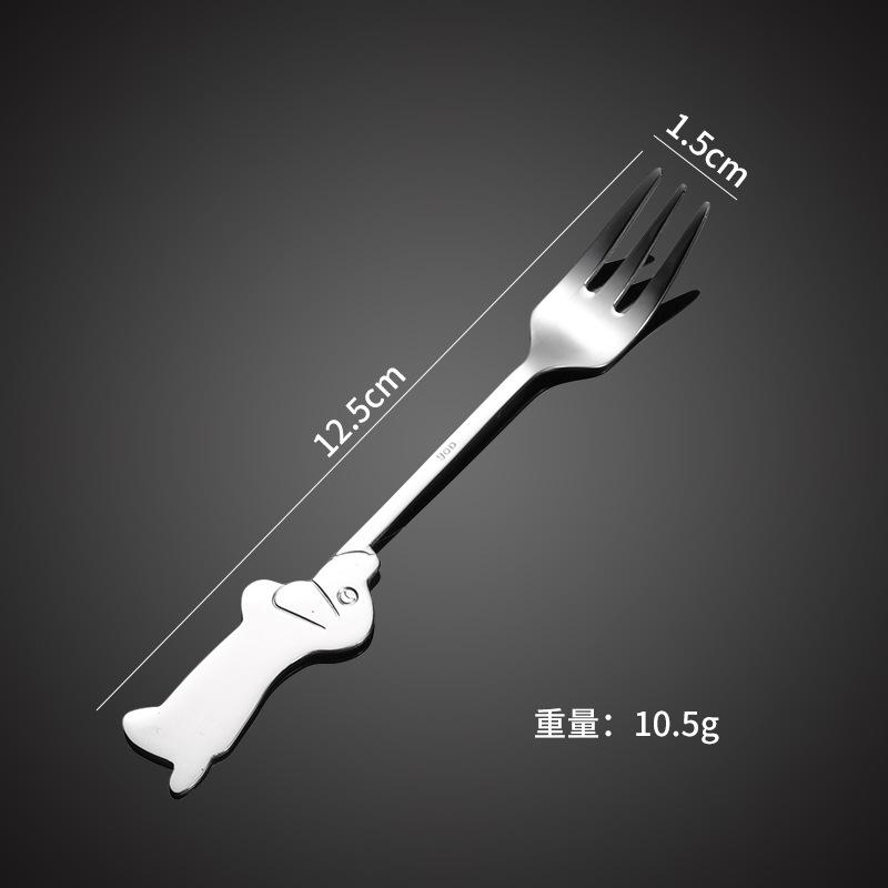 

Детская вилка и ложка из нержавеющей стали 304, полностью стальная мультяшная свинья, ложка для собак, креативный подарок для матери и ребенка, кофейная ложка для фруктов