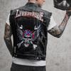 European and American Casual Punk Locomotive Sleeveless Single-breasted Lapel Denim Vest Men's Sleeveless Denim Jacket 2293