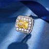 Autumn And Winter Jewelry High Carbon Diamond Ice Flower Cut Copper Inlaid Yellow Diamond Sugar Cube Set Female Lead Stone 8 * 10