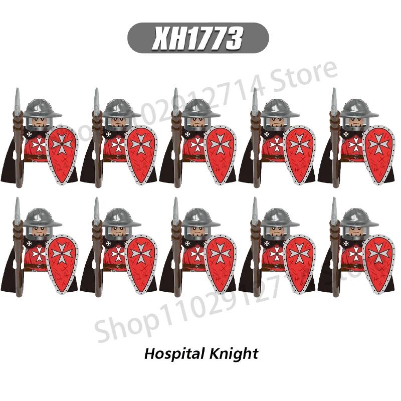 10Pcs/Set Historical Medieval Sparta Heroes Crusader Roman Soldiers Building Blocks Military Action Figures Bricks Toys For Kids