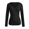 Women's And Winter Fashion Slim V-Neck Color Long Sleeve Bottom Down Shirt Sweatshirt Top