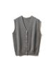 Women's V-Neck Retro Wool Sweater Vest, Fish Scale Knit, Hollow Out, Autumn/Winter Cape Style