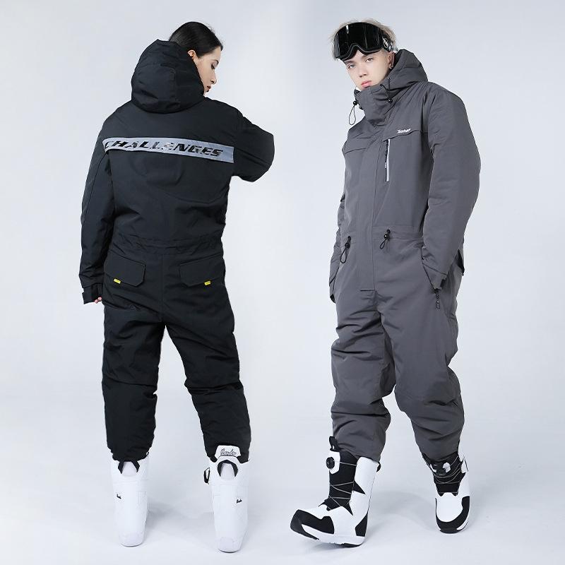 Winter Motorcycle Riding Suit Skiing Cold-proof Jumpsuit Outdoor Waterproof Windproof Thickened Warm Integrated Fishing Clothes