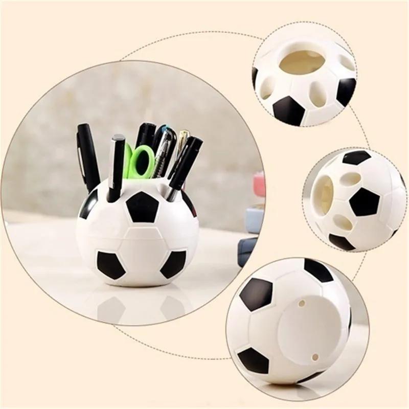 Football Soccer Shape Pen Pencil Holder Desktop Organizer, Home Decoration Student Gift Supplies