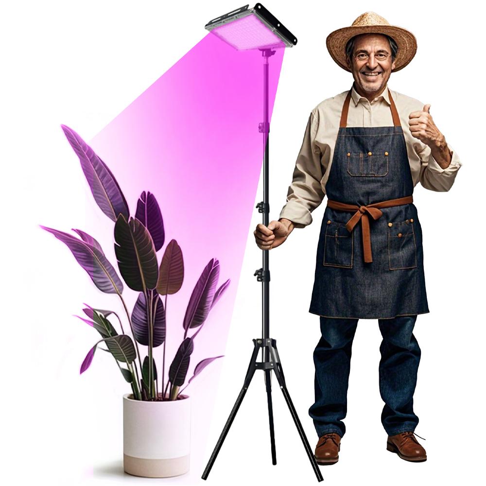 Grow Lights for Indoor Plants, Full Spectrum LED Plant Growing Lamp - Timer, Adjustable Brightness & Tripod Stand, LED Grow Lamp