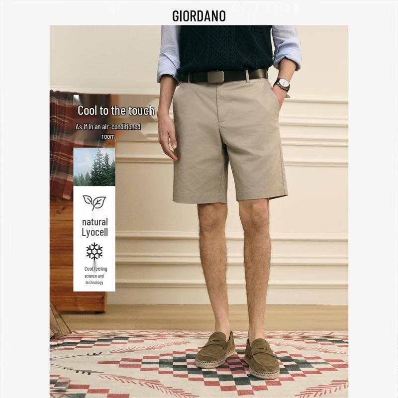 Giordano Men s Tencel Cool Embroidered Casual Shorts 34