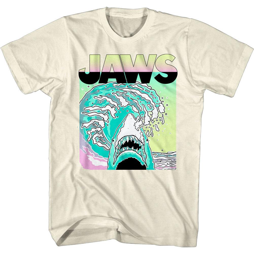 Jaws Neon Splash Waves Men T Shirt S