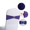 LMETJMA 10 Pcs Spandex Chair Sashes Premium Stretch Bows With Buckle Slider Universal Elastic Bands for Wedding Party Banquet