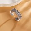 New Four Seasons European and American  Classic Exquisite Grid Pattern Hollow Zircon Adjustable Women's Ring Jewelry 2024